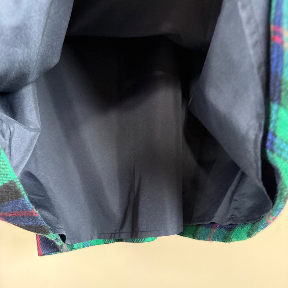 Talbots Green/Blue/Red Plaid Wool Blend A-Line Skirt Size 14 Office Career - Picture 8 of 9